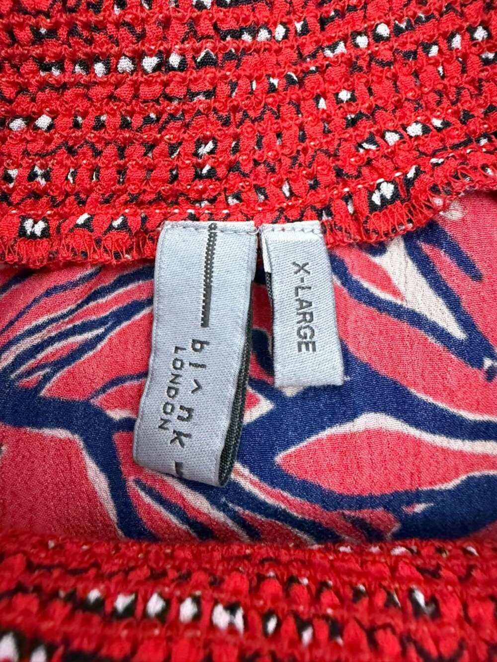 Anthropologie Bl^nk London 100% Viscose Mixed-Print Mock Neck Top Blouse Size XL - Picture 5 of 9
